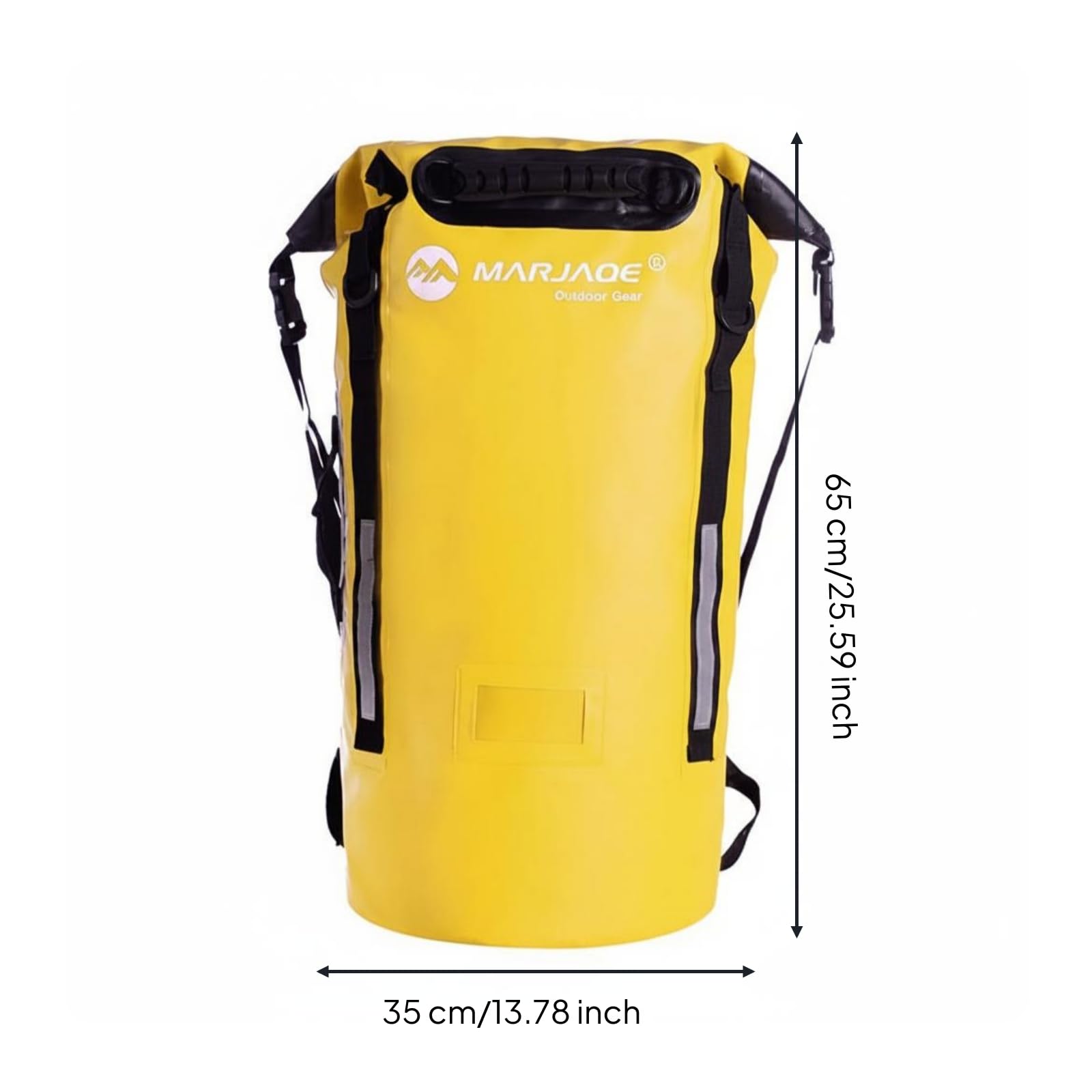 predolo Zaino Roll-Top Impermeabile Strisce Riflettenti Zaino Roll-Top Rinforzato Attrezzatura Outdoor per Rafting, Array, Giallo, 40L