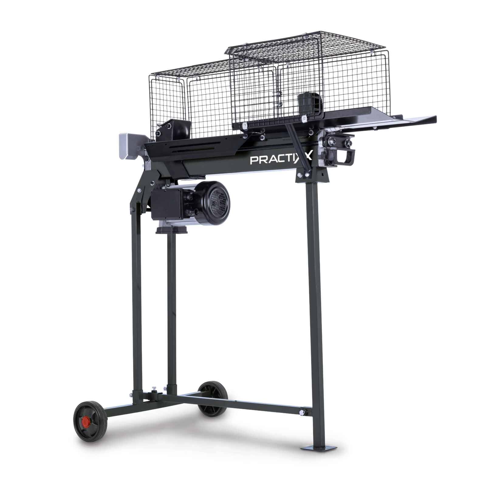 Practixx Fendeur de bois horizontal PX-LS 7t 230V Support+huile hydraulique | 2200W Fendeur hydraulique - Force de fendage 7T - Longueur de fente 520 mm / Ø 250 mm