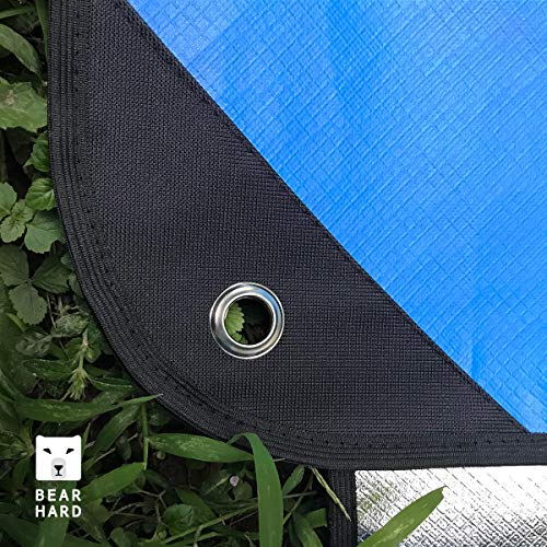 Bearhard 3.0 Heavy Duty Emergency Blanket, Emergency Tarp, Insulated Blanket, Thermal Waterproof Survival Space Blanket for Hiking, Camping, Blue