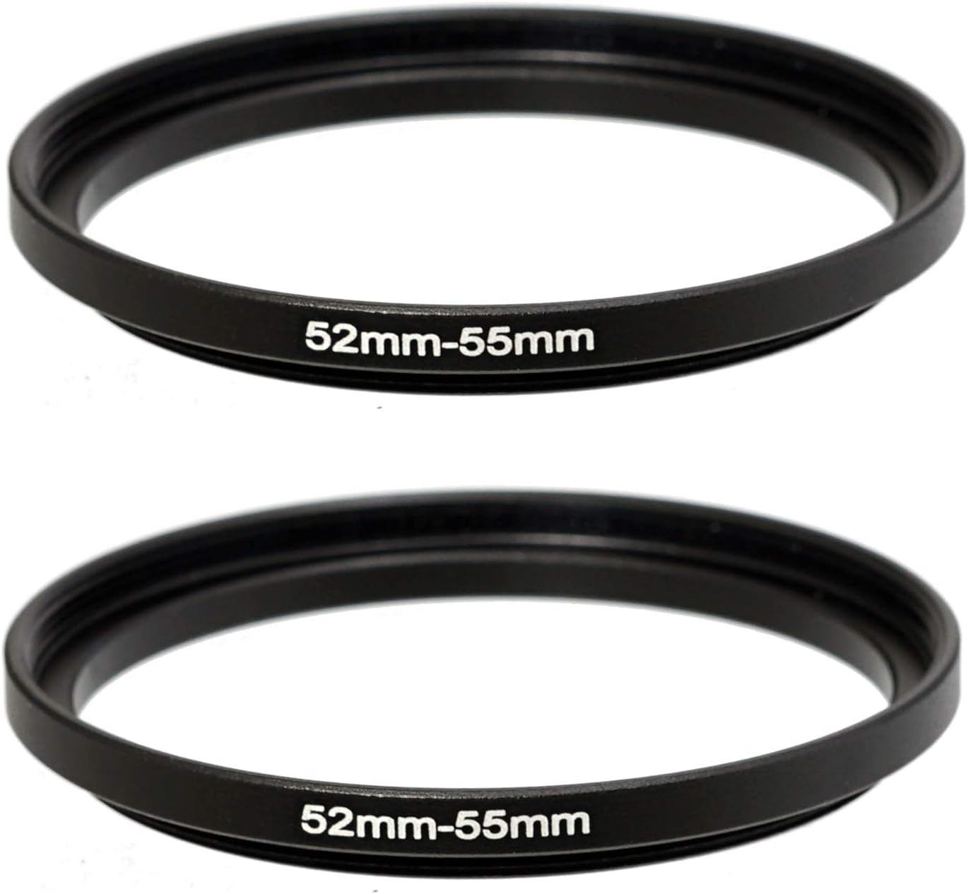 (2 Packs) 52-55MM Step-Up Ring Adapter, 52mm to 55mm Step Up Filter Ring, 52mm Male 55mm Female Stepping Up Ring for DSLR Camera Lens and ND UV CPL Infrared Filters
