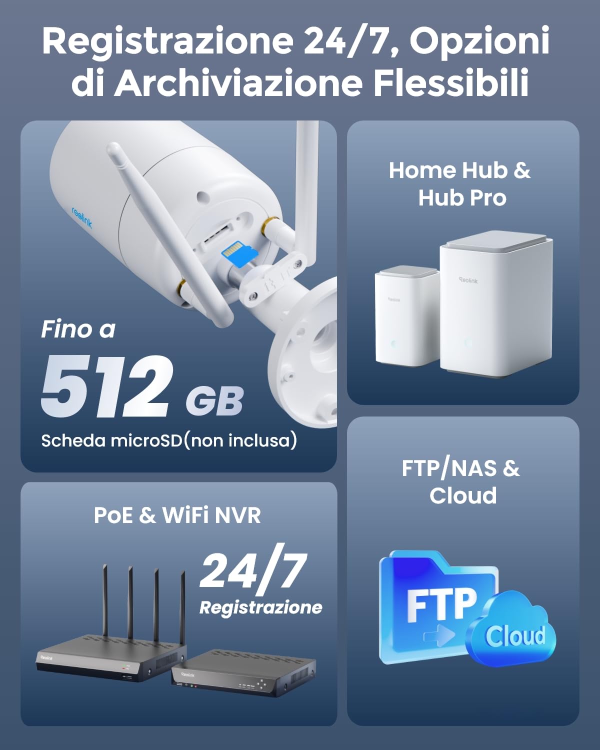 Reolink ColorX Telecamera Wi-Fi Esterno/Interno, Visione Notturna True Color, Apertura F1.0, Sensore 1/1,8", 2K Videocamera Sorveglianza WiFi, Rilevamento Intelligente, Audio a 2 Vie, CX410W