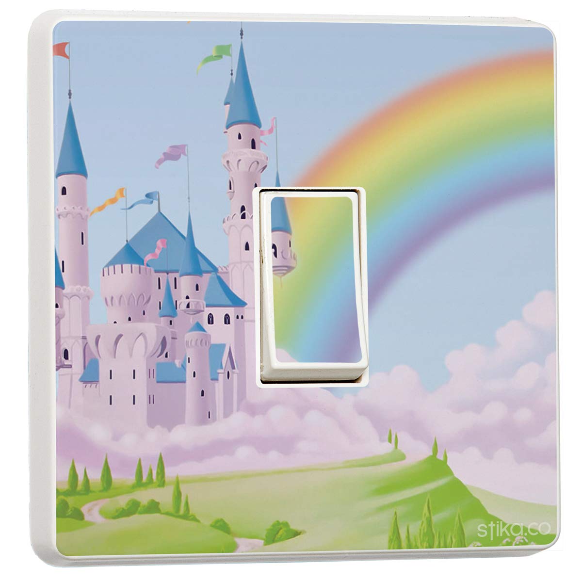 Stika.co Pink Pack Of 2 Princess Castle Elegance - Single Light Switch Cover Sticker - Self-Adhesive Vinyl Room Decor - Home Decor Improvements