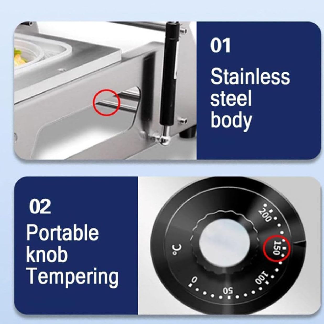Sigillatrice manuale per vassoi alimentari, confezione semi automatica per panini e torte, adatta per film di larghezza 180 mm, fino a 8 guarnizioni al minuto