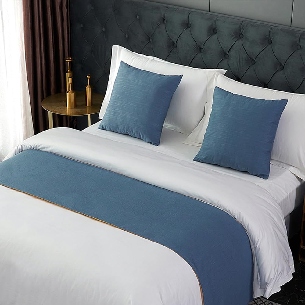 QRGMKL Solid Color Bed Runner Soft No Fading Durable Bed Scarf European Style Simple Bedding Scarves Decor for Bedroom Wedding Room Home Hotel-Style 15||210x50cm for 1.5m bed