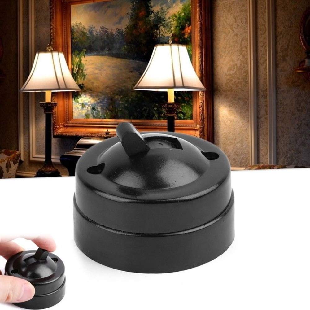 Retro Single Control Switch, Mounted Wall Light Switch, Round Old-Fashioned Flat Toggle Switch for Home Office Hotel(2.13 * 1.02") image 4
