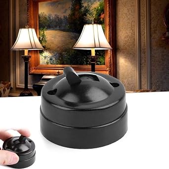 Retro Single Control Switch, Mounted Wall Light Switch, Round Old-Fashioned Flat Toggle Switch for Home Office Hotel(2.13 * 1.02)