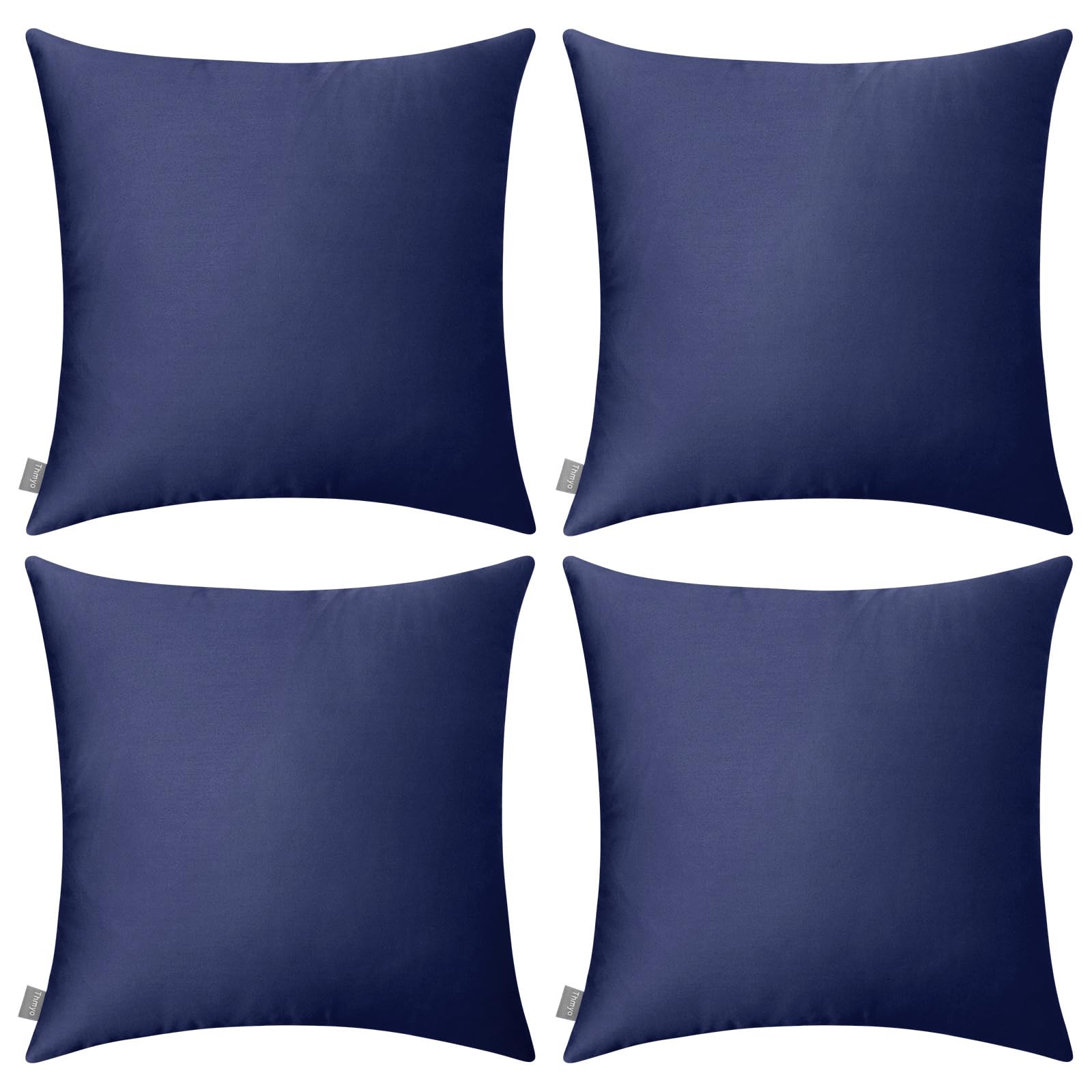 Thmyo 4-Pack 100% Cotton Comfortable Solid Decorative Throw Pillow Case, Square Cushion Cover Pillowcase Sublimation Blank Pillow Covers DIY Throw