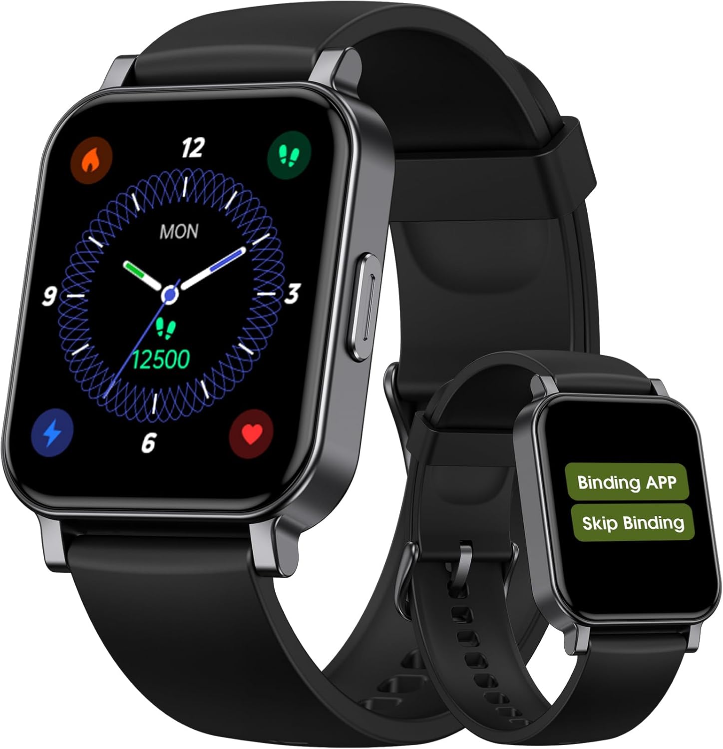 kummel smart watch for teens no app/phone required, fitness watches for teens with heart rate, sleep monitor, step counter for walking, pedometer watch for women/men, lightweight black