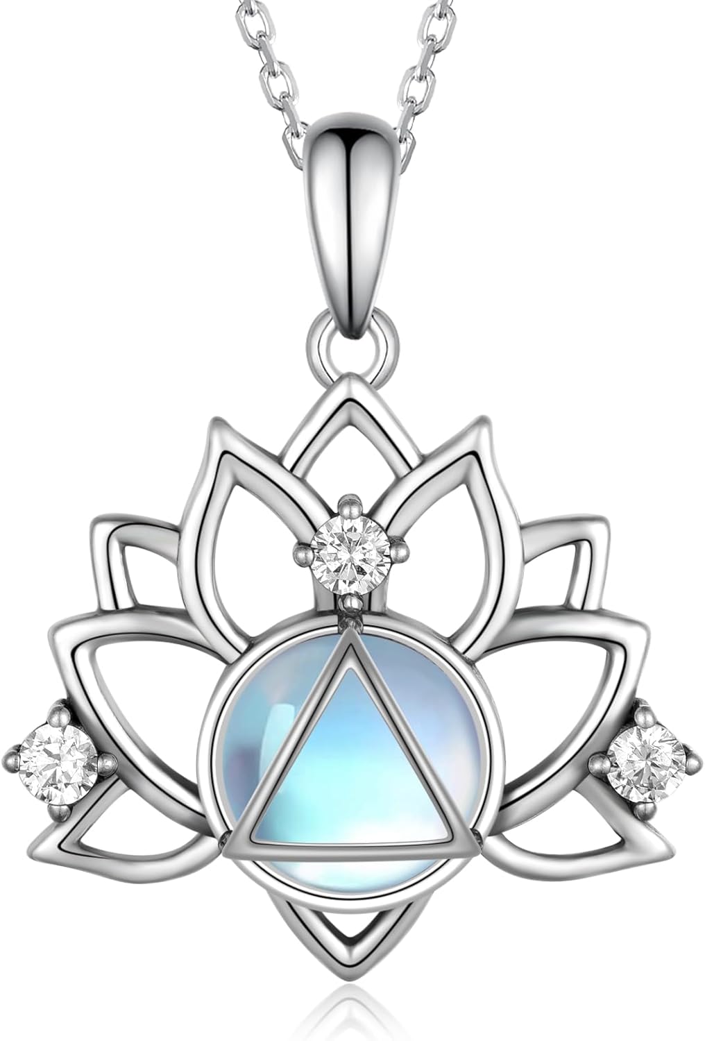 Sobriety Necklace Sterling Silver AA Necklace NA Necklace Recovery Symbol Necklace Lotus Sobriety Gift for Women
