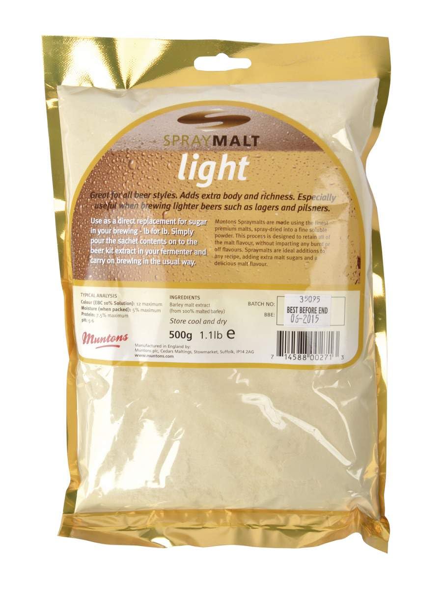 Muntons Light Dried Spraymalt Extract 500g Brewing Sugar Replacement