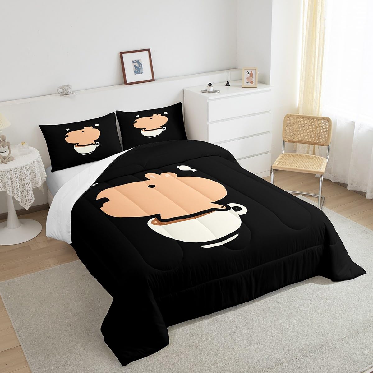 ベアセット Set Biancheria Letto Capibara Microfibra Morbida Set Biancheria