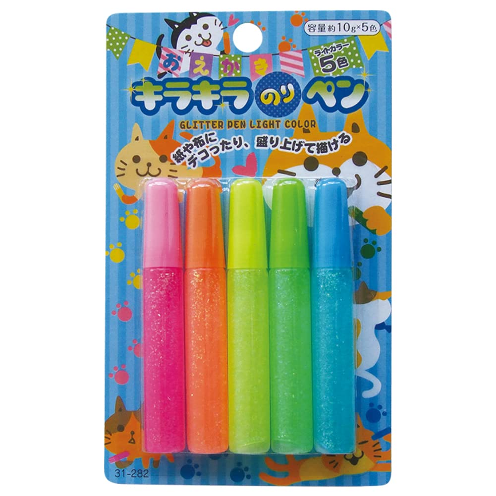 Amazon.co.jp: セイワプロ キラキラのりペン 10g 5色入 ライトカラー