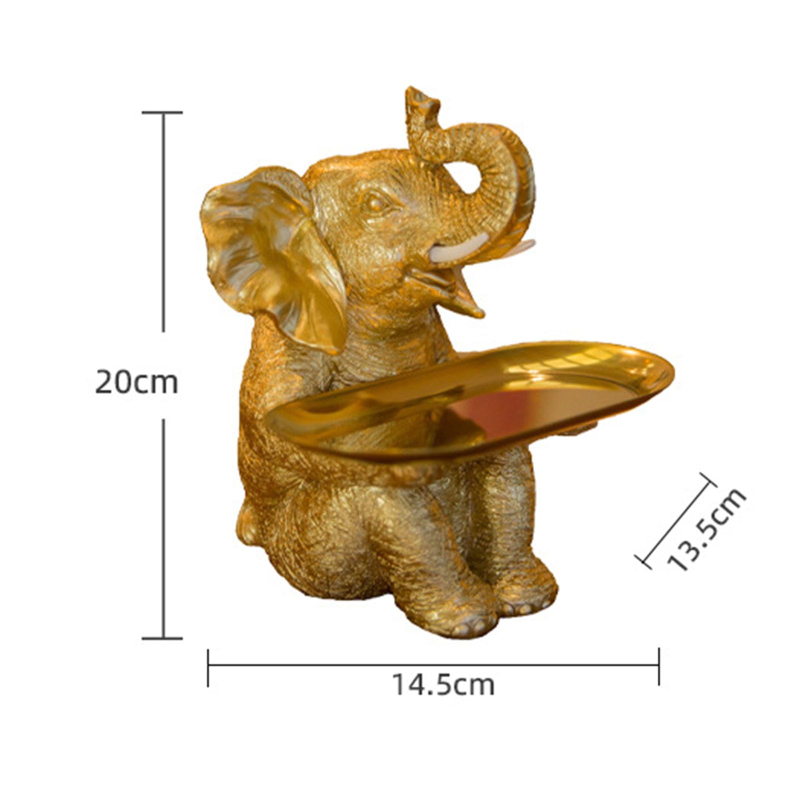 Statua Ciotola Chiave Decorazione Dell'elefante Vassoio in Acciaio Inossidabile Kulptur Figura Decorazione Moda, Tessile Per La Casa, Multifunzione, Scrivania Elefante Buono Come Regalo,D'oro