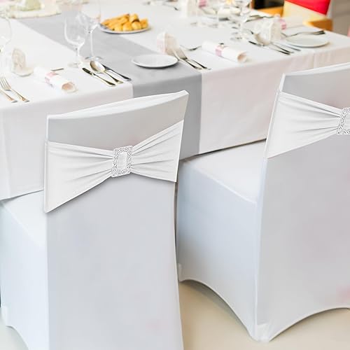 Vista 55 de Joccun 30 cintas elásticas de elastano para silla con hebilla deslizante, lazos elásticos universales para sillas para bodas, banquetes, fiestas