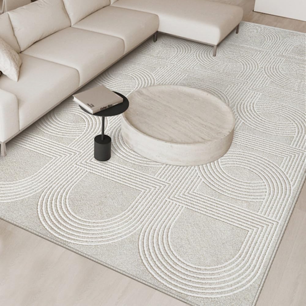 Tapis décoratif pour vestiaire lavable grand tapis crème épais 100x160