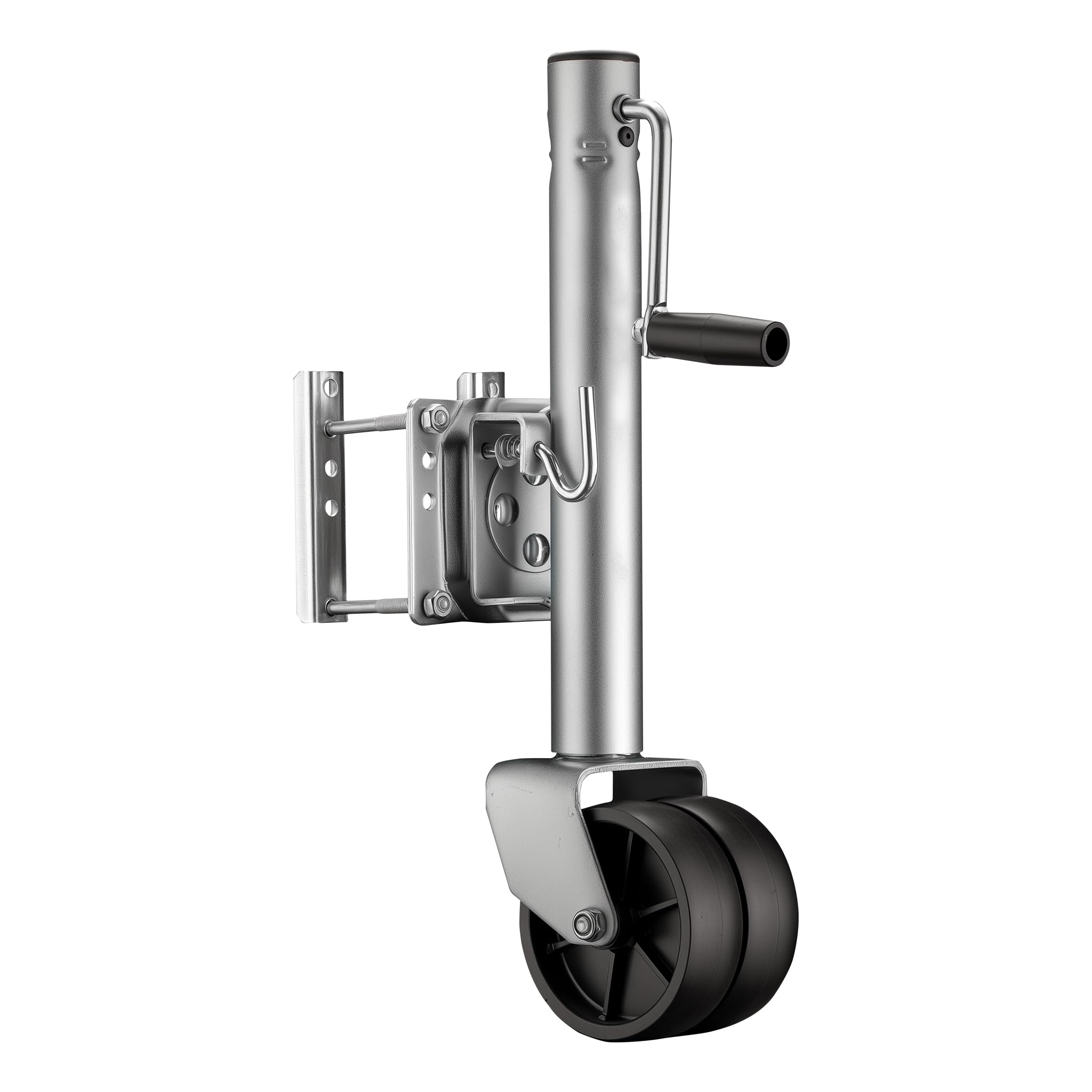 Wiltec Doppelstützrad bis 680 kg, Anhängerstütze aus Stahl, Stützlast Bugrad mit Schwenkarm, Schwerlast Abstellstütze mit Zwillingsrädern