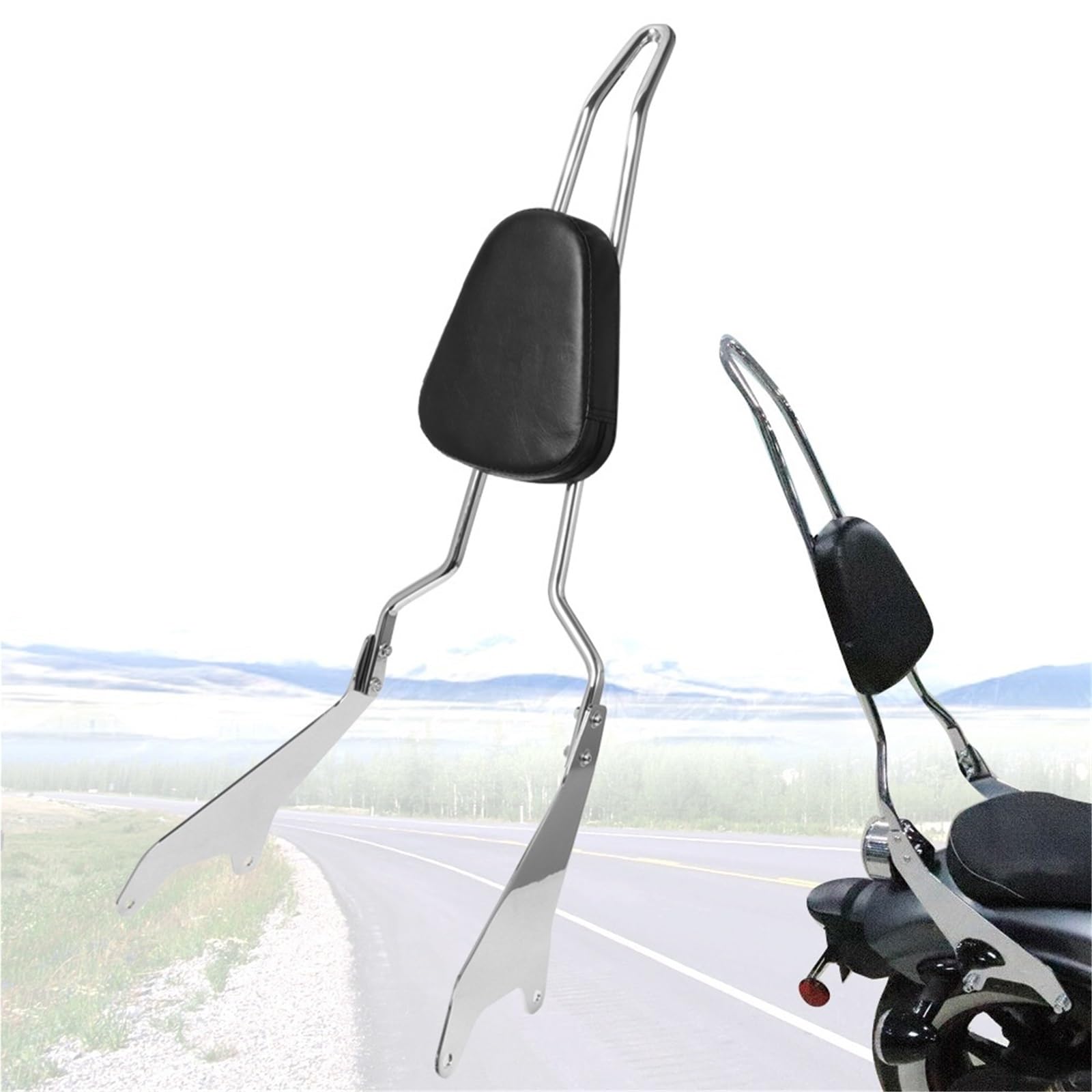 Oparcie motocyklowe Pasuje Do Ya&maha Star Bolt XV950 XVS950 2014-2020 Tylne Oparcie Pasażera W Motocyklu Zdejmowane(Chrome)