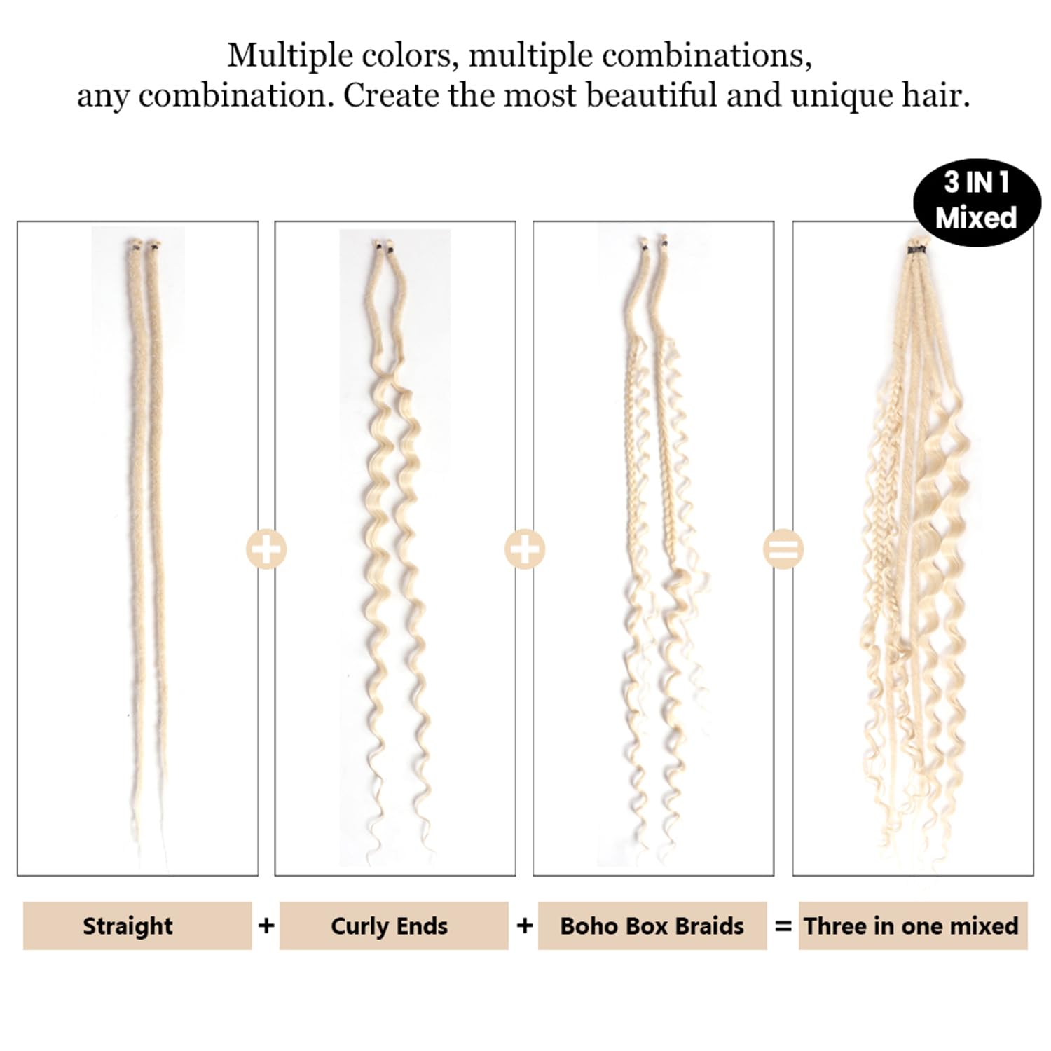 24 Inch Synthetic Dreadlock Extensions Hippie Single Ended Dreads 0.6 cm Width Loc Extensions Reggae Style Crochet Hair for Women (613# - Image 3