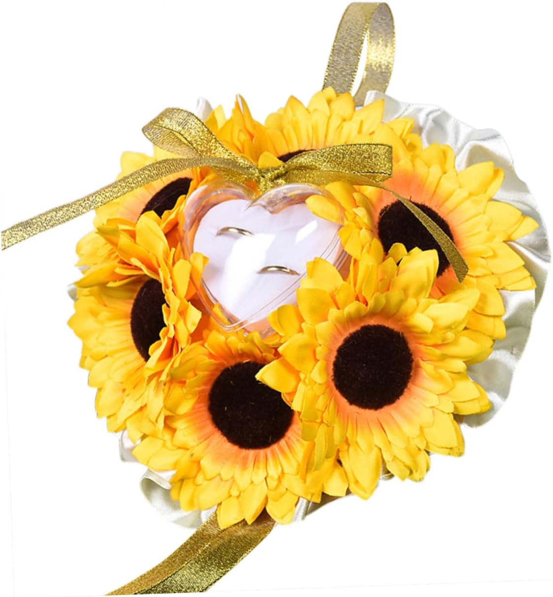 Holibanna Wedding Ring Pillow Sunflower Shape Soft Comfortable Ring Bearer Pillow