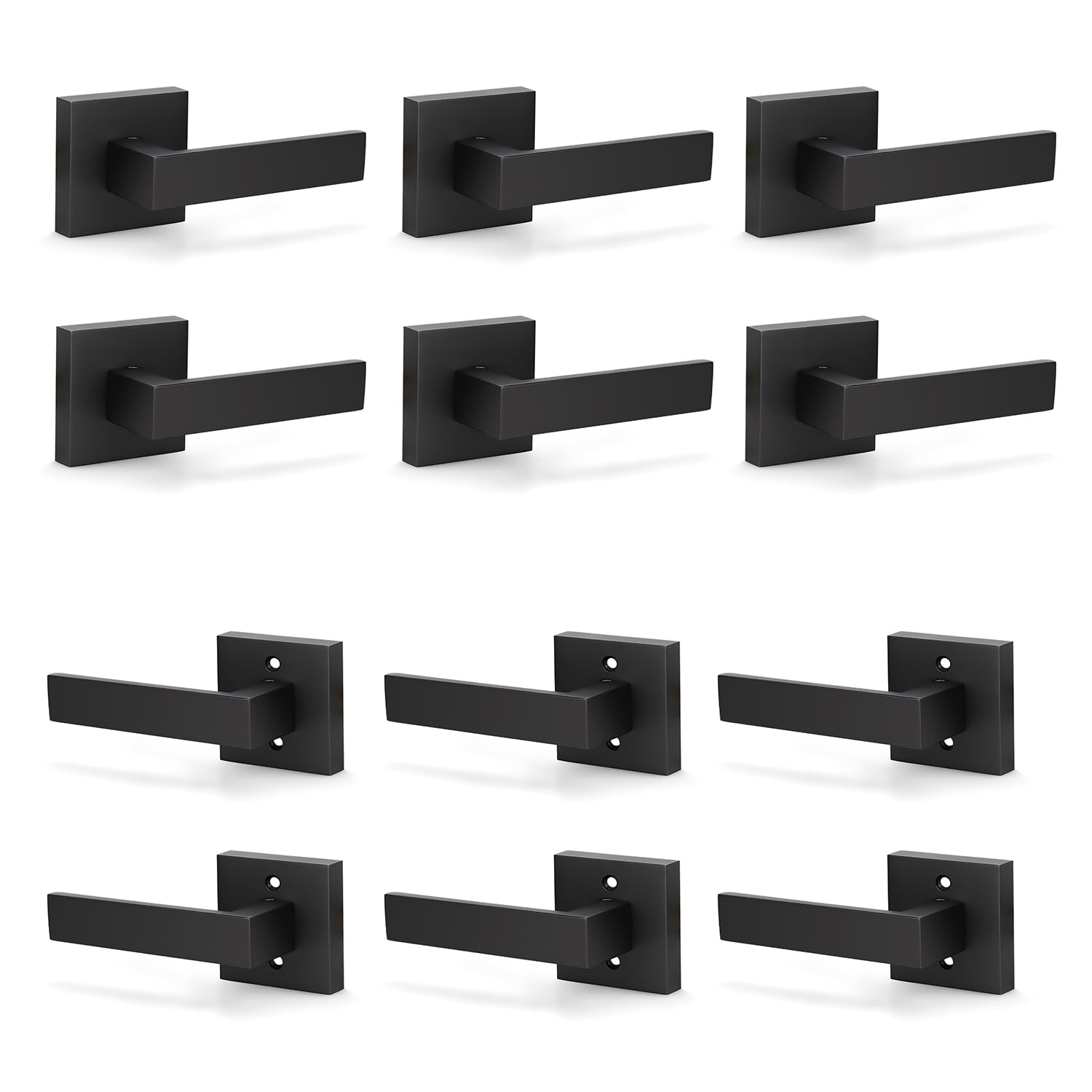 KNOBWELL 6 Set(12Pack) Dummy Door Handles for Dual Side Doors - Hallway/Pantry/Closet Door Knobs