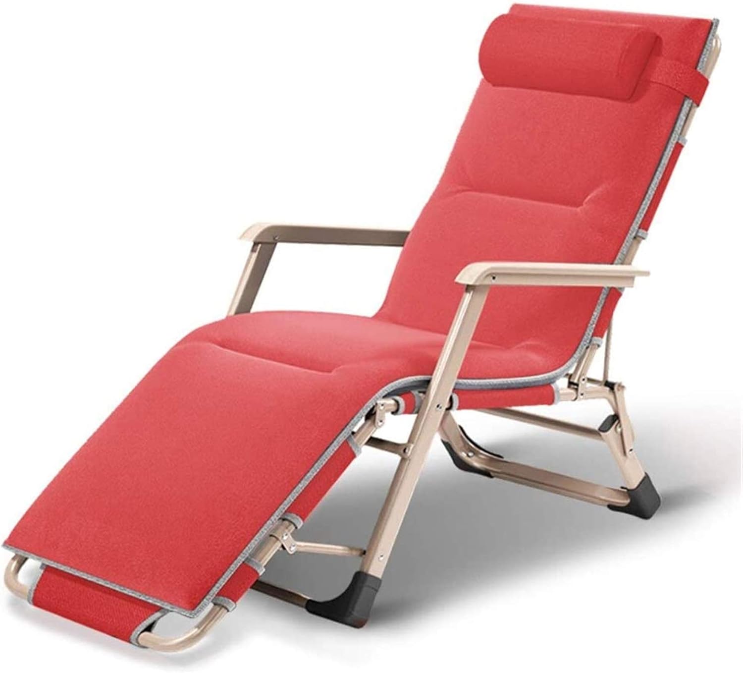 Recliner Deck Chair Zero Gravity Chair Adjustable Padded Seat Outdoor Lounge Reclining Patio Chair with Contour Pillow Multicolor Optional Sun Lounger Garden Chairs