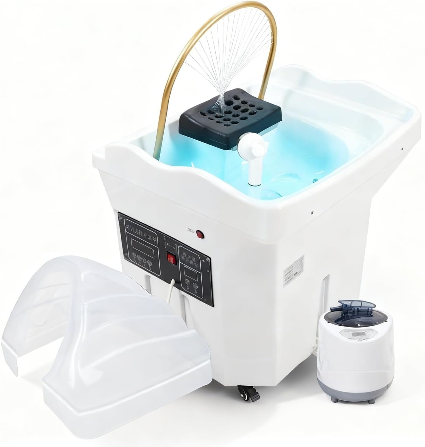 Head Spa Equipment, duży zbiornik na wodę 60 l, miska na szampon do cyrkulacji wody, łóżko do szamponu do masażu, fumigacja terapia światłem włosy japońska głowa spa przenośna umywalka do mycia włosów