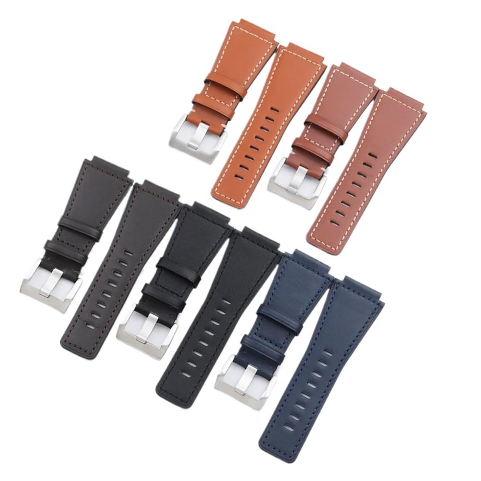 yingyingjia Cinturino In Pelle Di Vitello 24 Mm Compatibile Con BR01 BR03 Bracciale Cintura Ross Accessori Fibbia In Acciaio