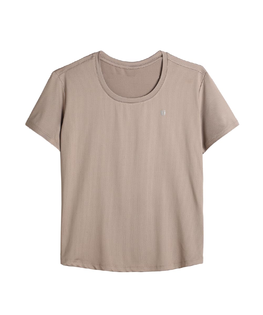 Core Tech T-Shirt for Women | 94% Polyester 6% Elastane | Lightweight, Sweat-Wicking, Athletic Fit Training Tee with Curved Hem, Raglan Sleeves, Crew Neck Shield Logo-image-25