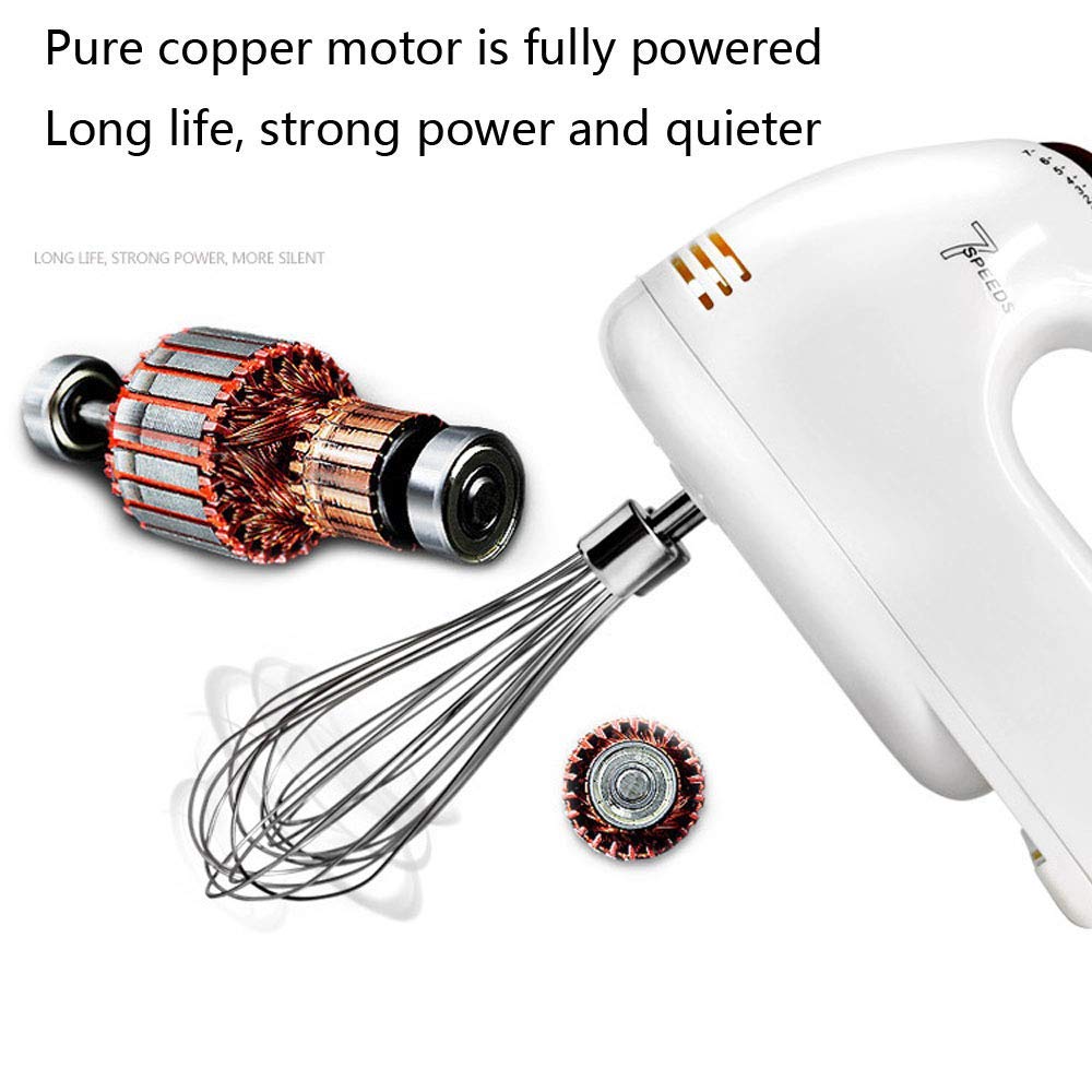Batidora de Mano Batidora eléctrica Batidora Manual de 7 velocidades Batidora Profesional de Alimentos y Pasteles para Hornear con botón Turbo Batidora Profesional Incluye batidore