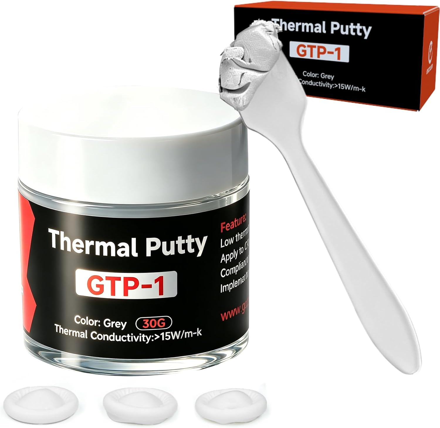 Thermal Putty Advance - 30 Gram - >15W/mK High Performance Replacement for Thermal Paste and Thermal Pads, Non-Conductive Gap Filler for Server, GPU VRAM, VGA Units, IC Chip & Heatsink