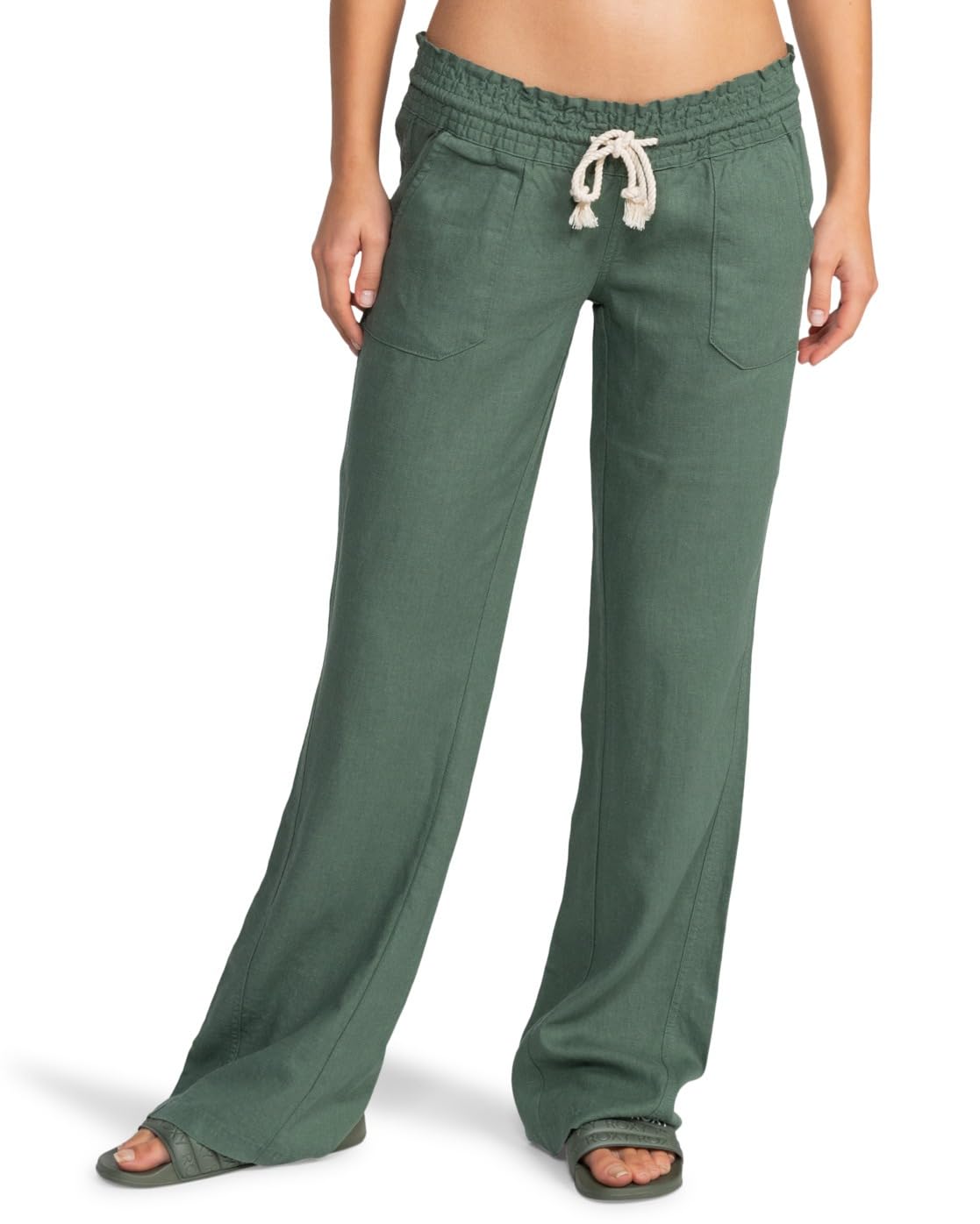ROXY Young Women Oceanside Pants, Green, XL EU
