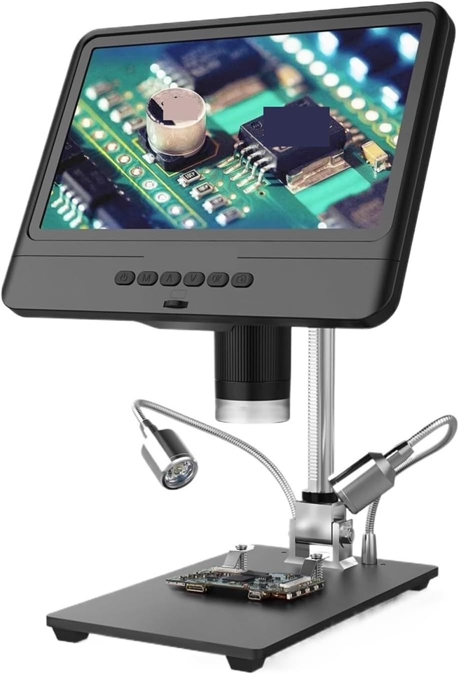 USB Microscope, Microscope Digital 5X-260X 8.5 Inch LCD Display Screen 1080P Scope Soldering Tool with 2 Auxiliary Lights for Children Students Adults Beginner Learning and Experiment