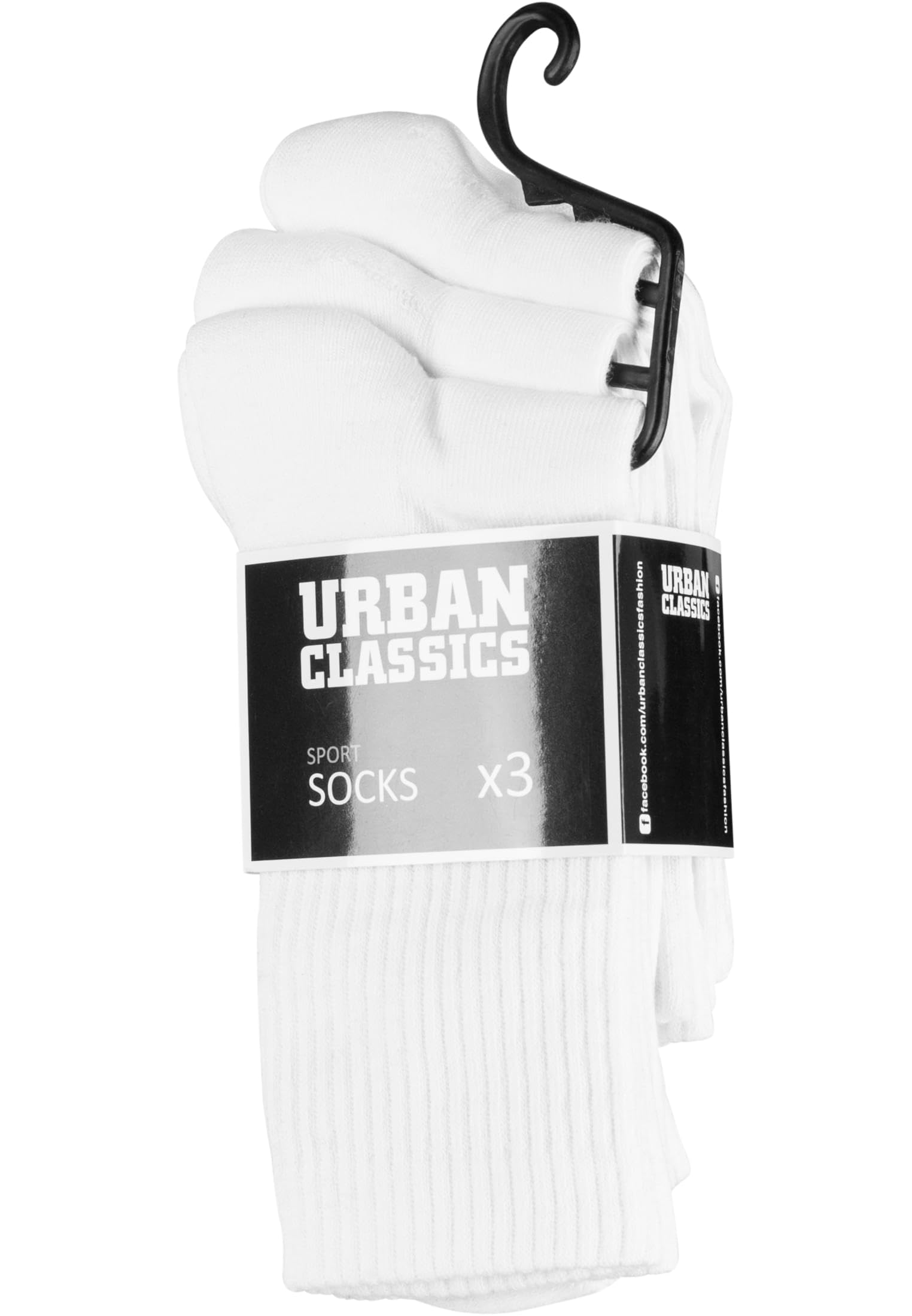 Urban Classics Mens Sport 3 Pack Socks White (White 220), 47/50