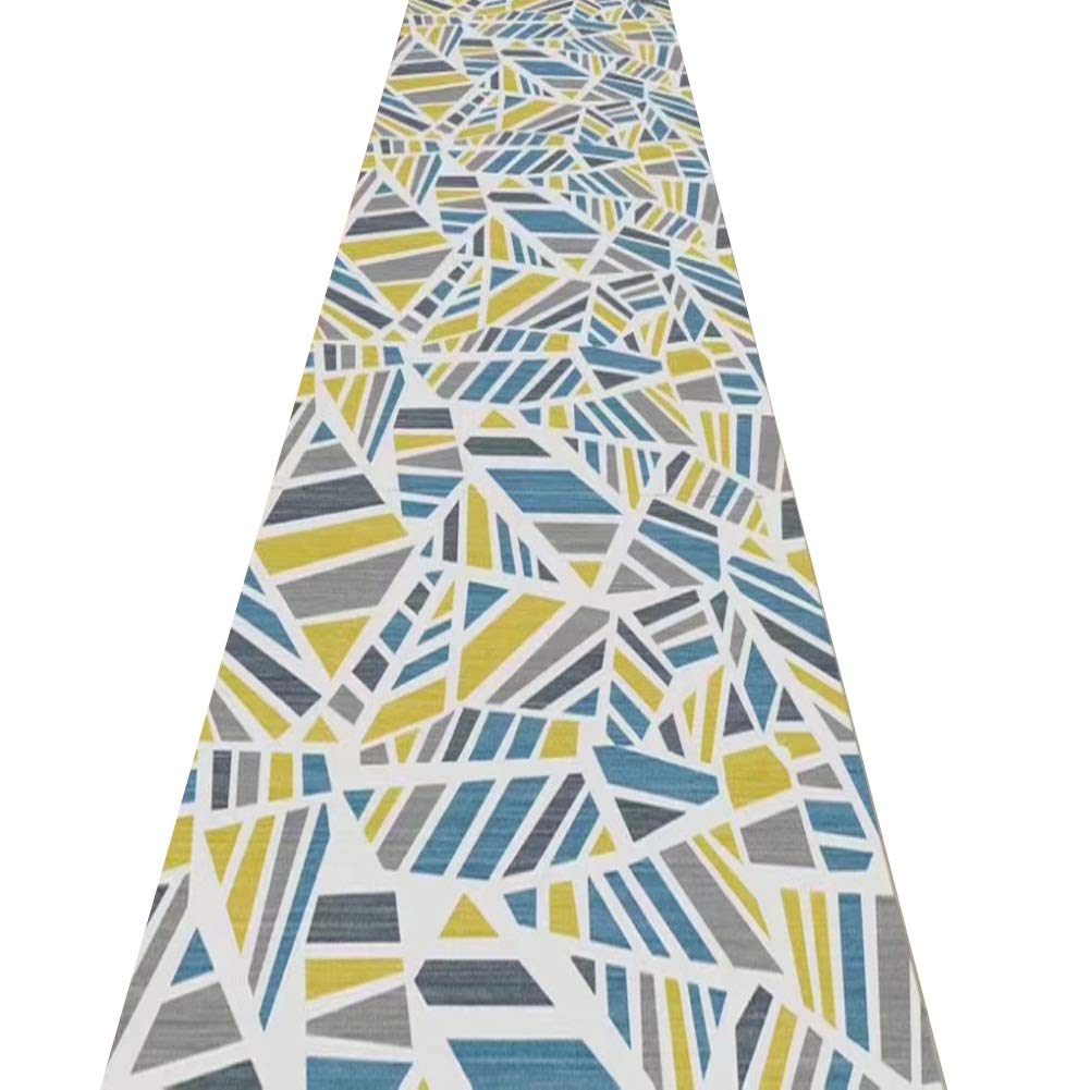 Felpudos y moqueta corredor antideslizante con diseño geométrico y textil lavable a máquina