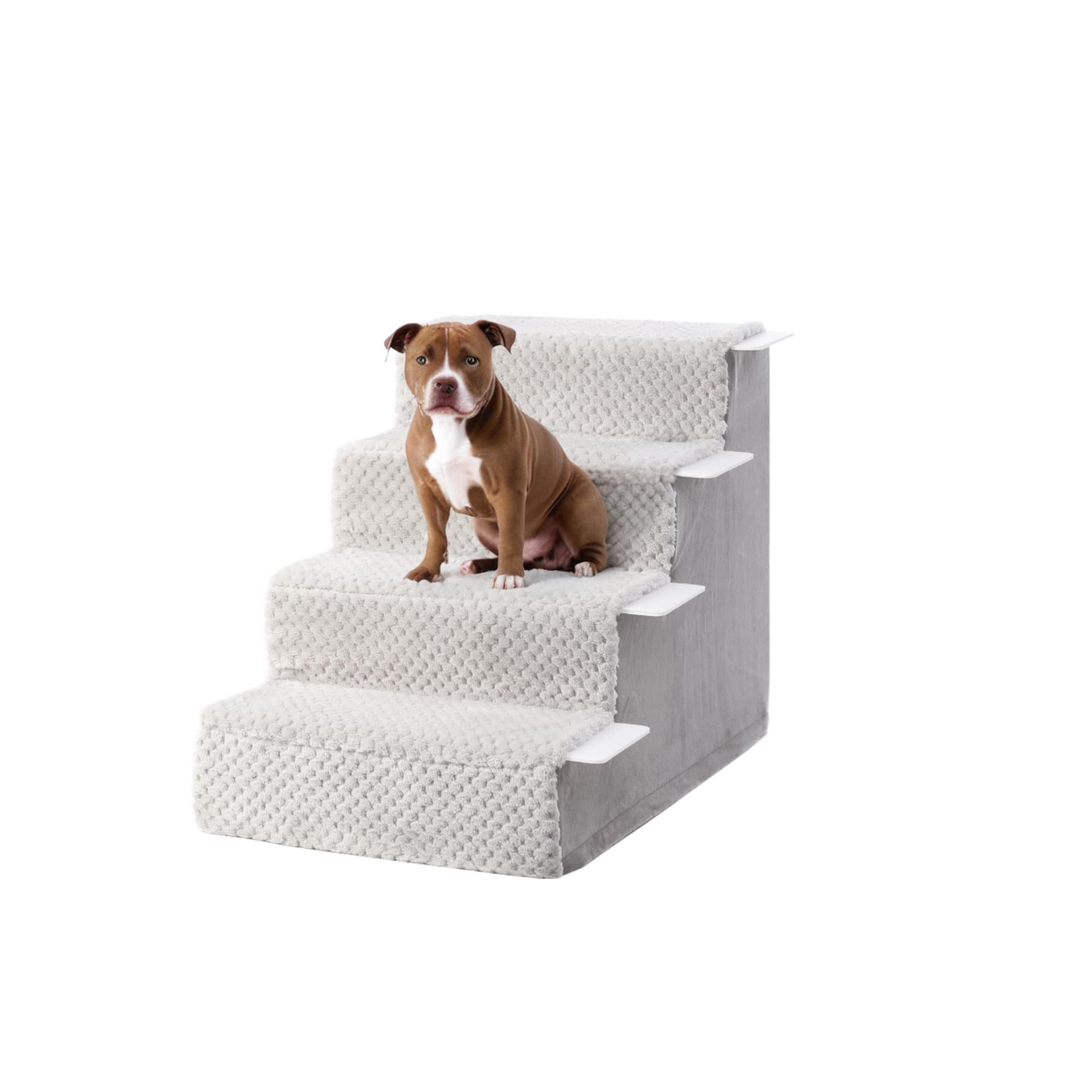 Hundetreppe Aus Bambus – 3 Stufen, 38,1 Cm Hoch, Rutschfest & Bis 90 Kg Belastbar Für Couch & Bett