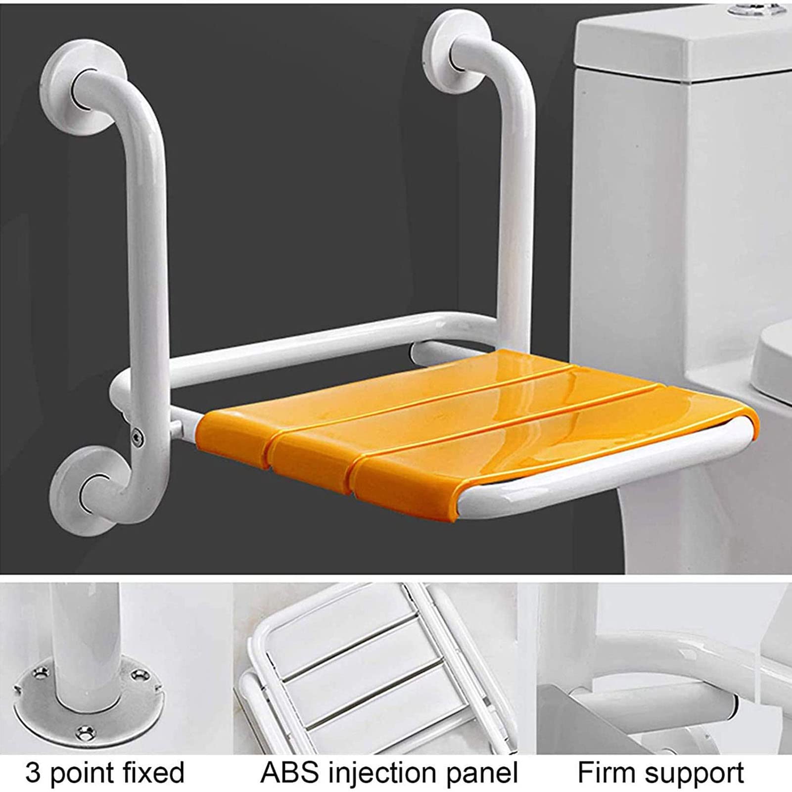 Asiento de Ducha Abatible, Taburete de Ducha Montado en la Pared, Taburete De Ducha Plegable For Baño Silla De Baño Antideslizante De Acero Inoxidable para Minusválidos Silla
