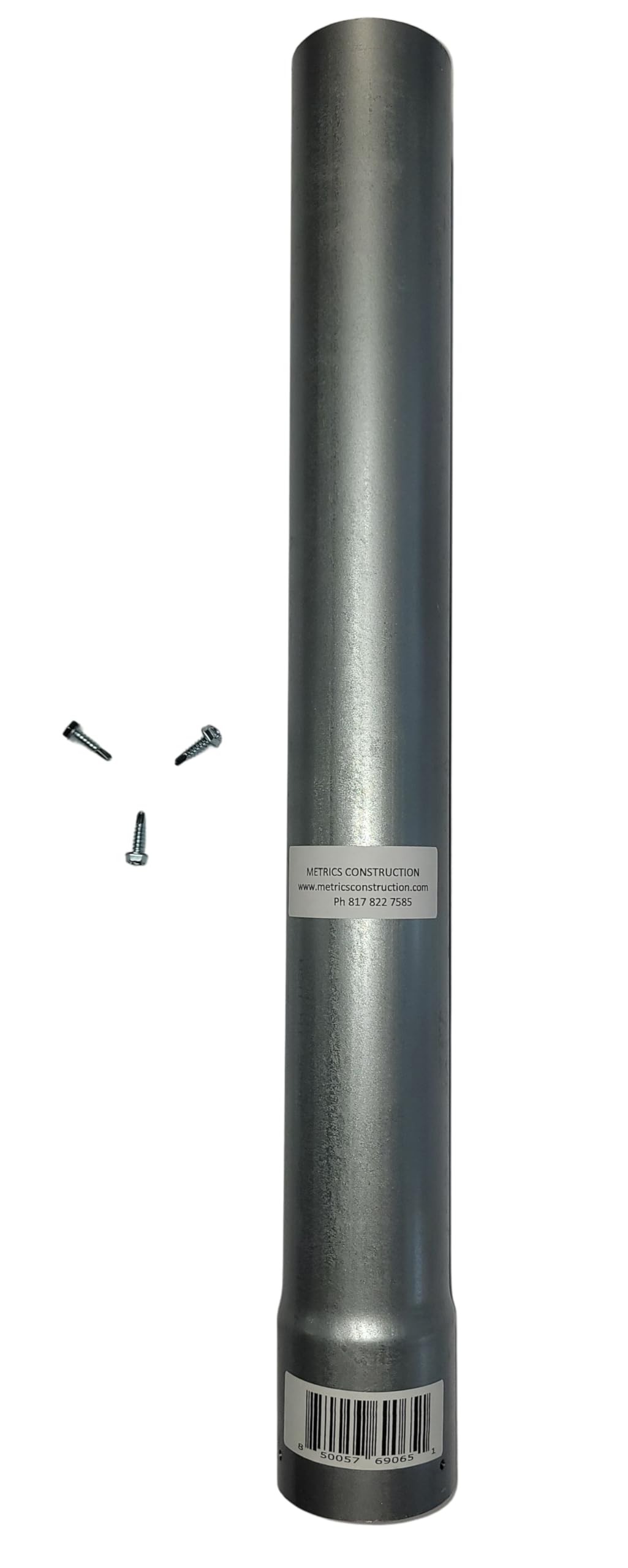 Metrics Construction Fence Post Extender 1-7/8 Inches, Length (Rise) 36 inches, Color Silver