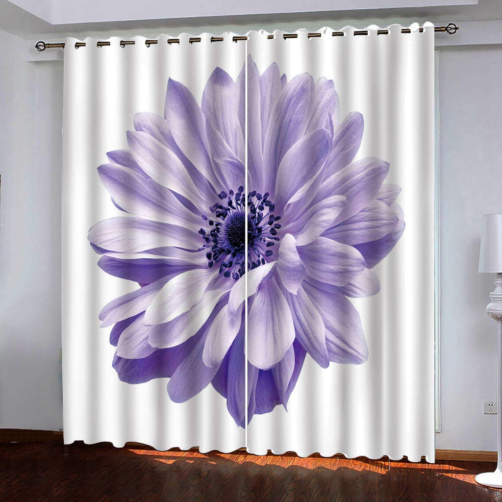 Tenture opaque de salon thermique et anti-chaleur à motifs de fleurs
