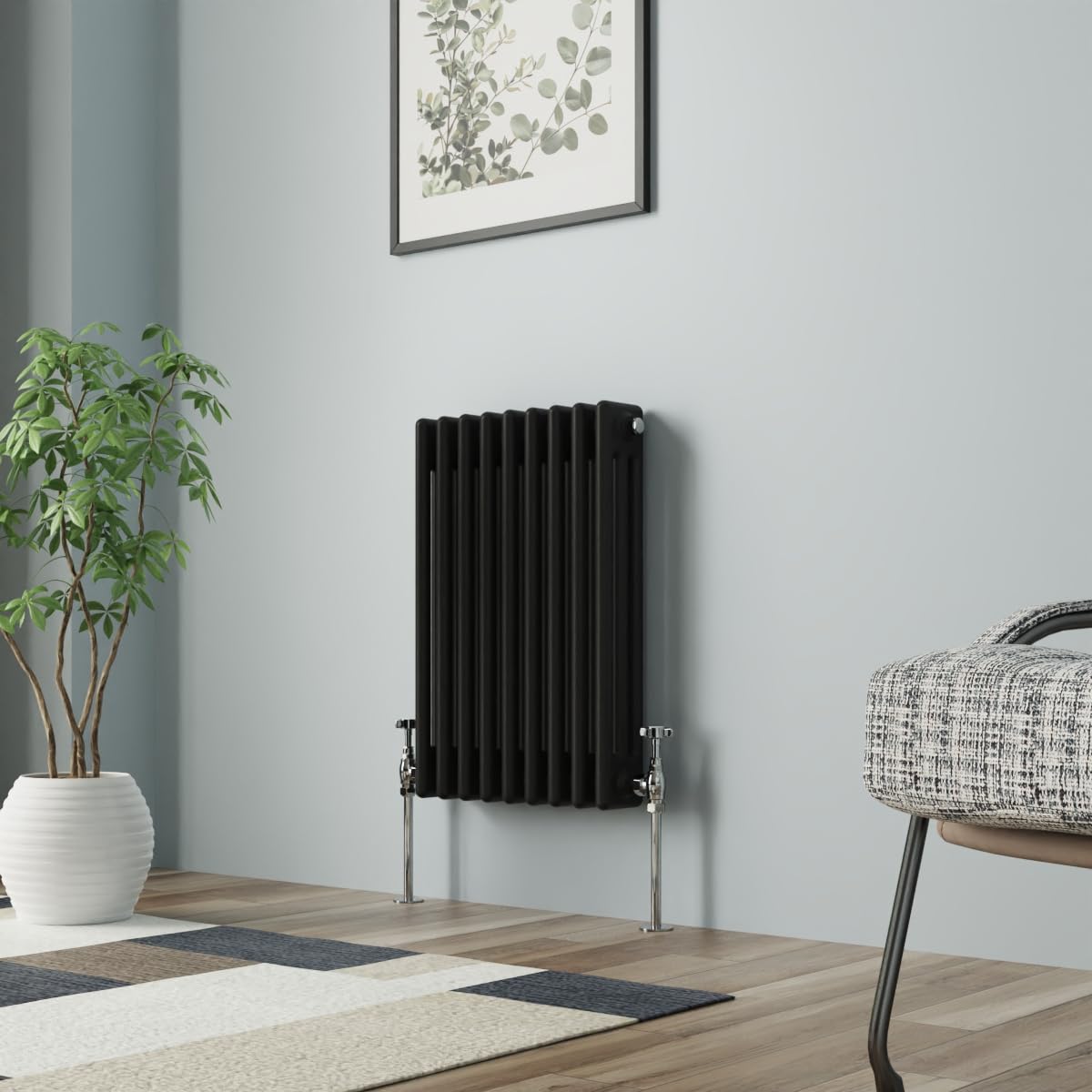 Nrg Black Column Radiator 600X427mm Triple Cast Iron Rads