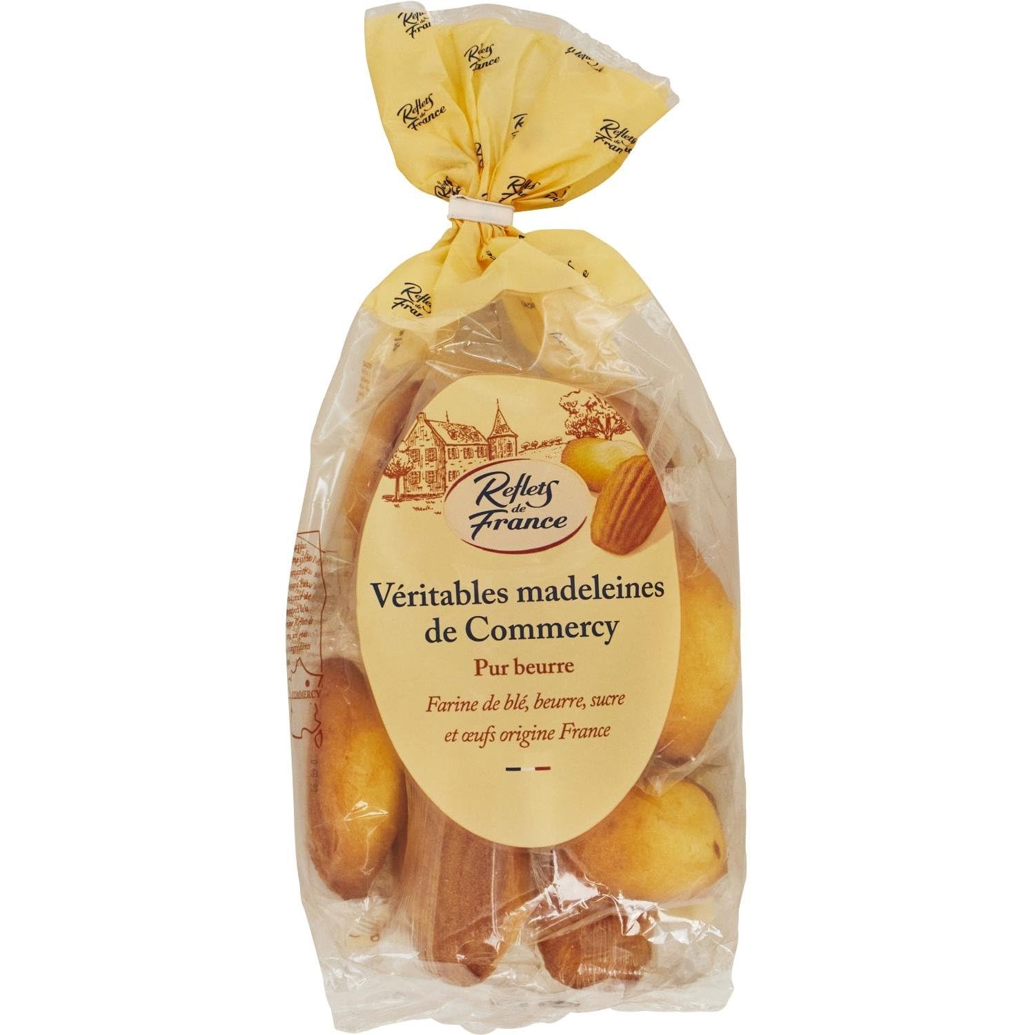 REFLETS DE FRANCE – Madeleines Pur Beurre Moelleuses, Goût Authentique de Commercy (Sachet 300g) - Le Lot De 3
