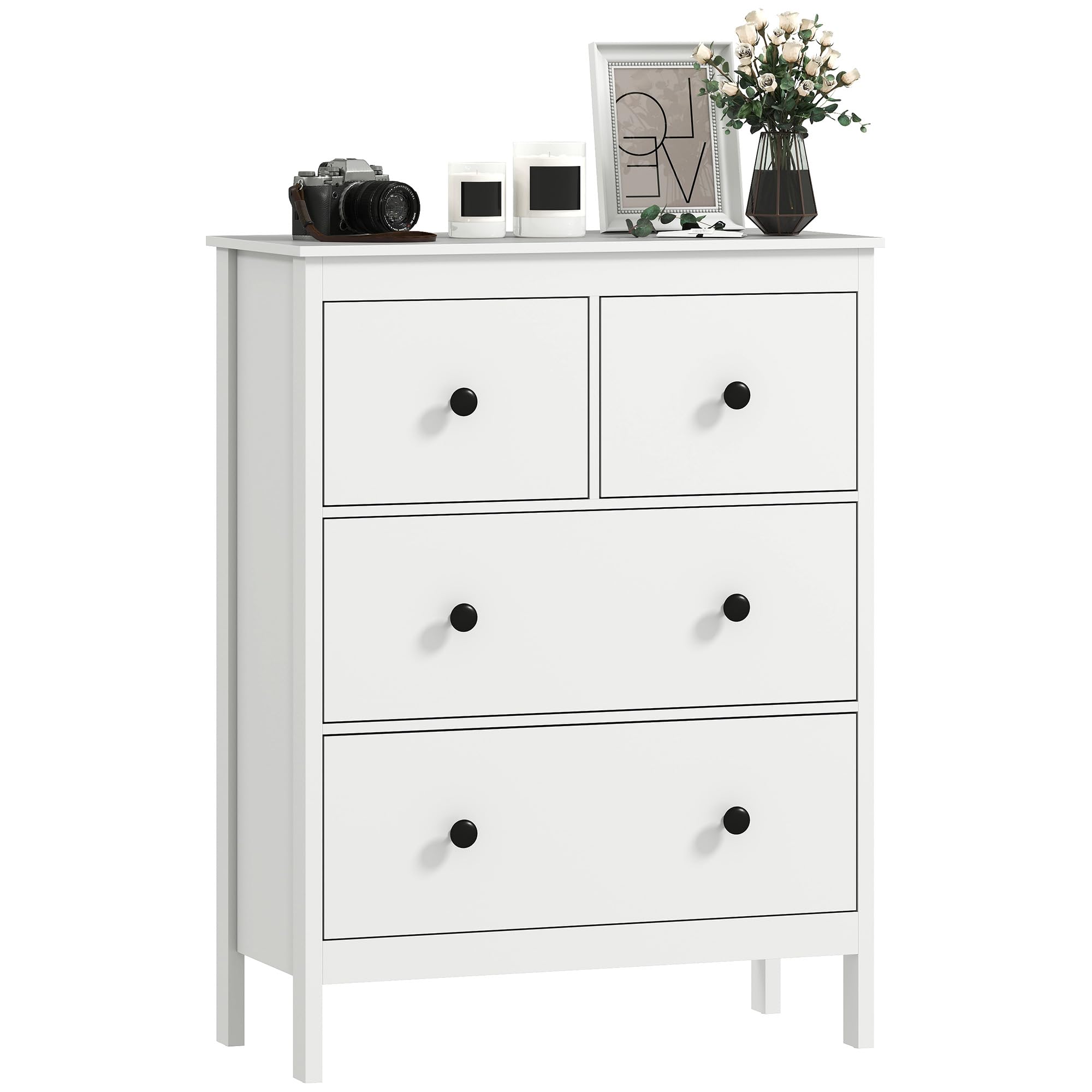 Portland 4 Drawer Chest of Drawers White