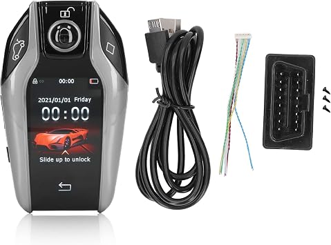Ymiko Universal TK800+ LCD Touch Screen Smart Key Remote Keyless Entry Car Remote Control Key for All Start Stop Engine Button Model Silver