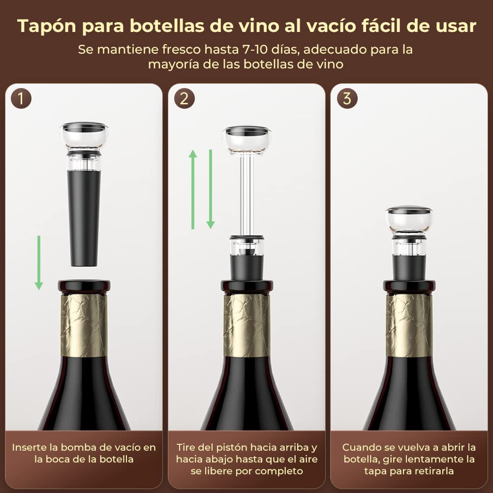 Cavatappi Elettrico GHB Per Vino 8 In 1 - Wireless Con Base, Taglierina E Accessori - Foto 9