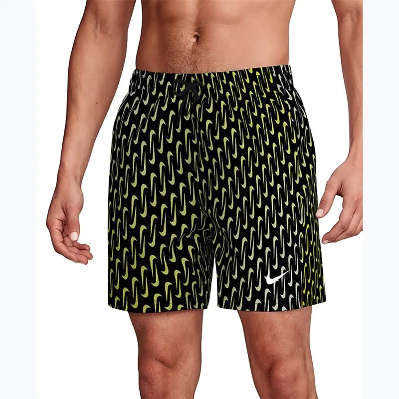 Nike Unisex Nike Swim Breaker Swoosh Link 5" Volley Short Black Swim Trunks
