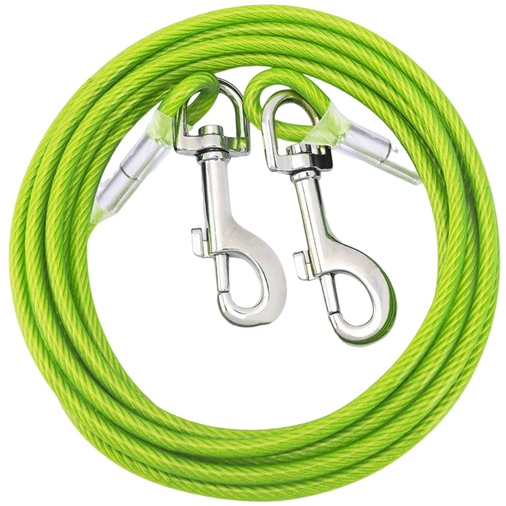 Correa De 300 CM para Perros Grandes | Correa De Alta Resistencia para Perros De hasta 56/113 Kg | Correa De 300 CM para Perros A Prueba De Óxido Y Mordeduras (Verde, 300CM)