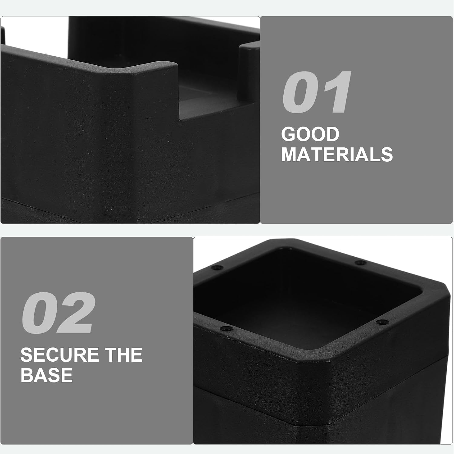 Cabilock 4pcs Bed Risers for Caster Wheels 2-inch Multifunctional Bed Lift Risers Furniture Supports Prevent Sliding Protect Floors Suitable for Bedroom and Living Room