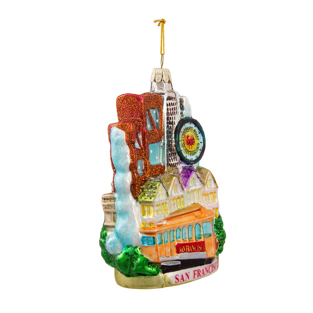 Kurt Adler C4106 San Francisco Glass Cityscape Ornament, 5-Inch
