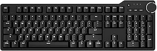 Das Keyboard 6 Professional Backlit Wired Mechanical Keyboard – Tactile Cherry MX Brown Switches, Shine-Through Keycaps, 2-Port USB C Hub, Media Controls, Durable Aluminum Enclosure, Volume Knob, NKRO