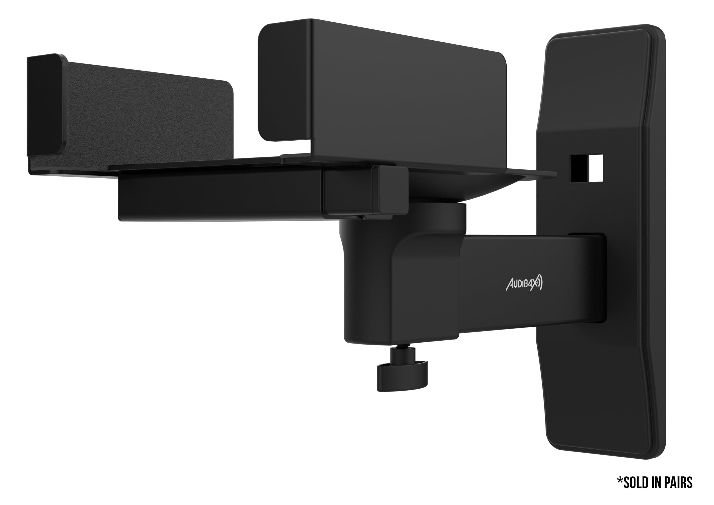 Audibax Neo STMW 2S Pareja Soportes de Pared - para Monitor Estudio y Altavoz - Rango Agarre 130x320mm - Ajuste versátil V15° x H180° - Metal Resistente - Ideal para monitores de 4, 5, 6 Y 8 Pulgadas
