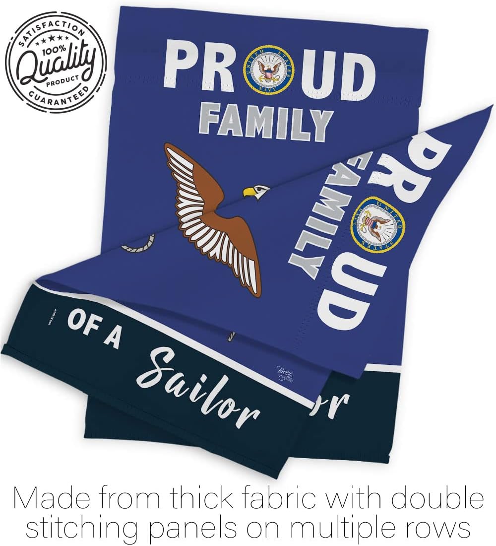Proud Family Sailor Garden Flag - Set with Stand Armed Forces Navy USN Seabee United State American Military Veteran Retire Official - House Banner Small Yard Gift Double-Sided 13 X 18.5 - Image 7